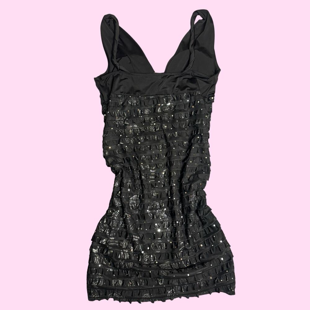 Grass Collection Black Ruffle Mini Dress - Picture 6 of 7